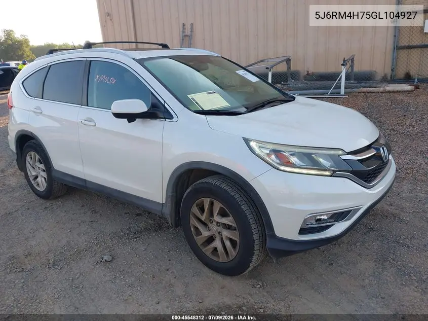 2016 Honda Cr-V Ex-L VIN: 5J6RM4H75GL104927 Lot: 45548312