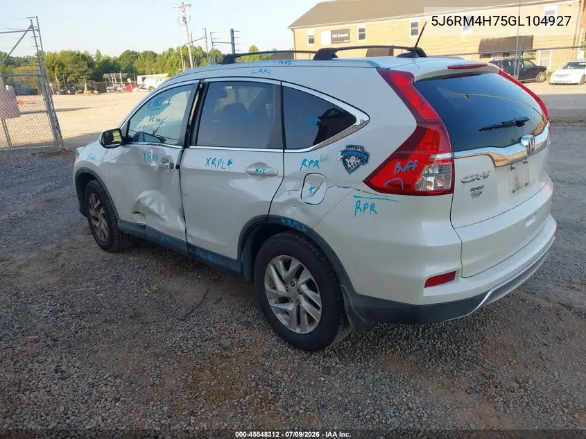 2016 Honda Cr-V Ex-L VIN: 5J6RM4H75GL104927 Lot: 45548312