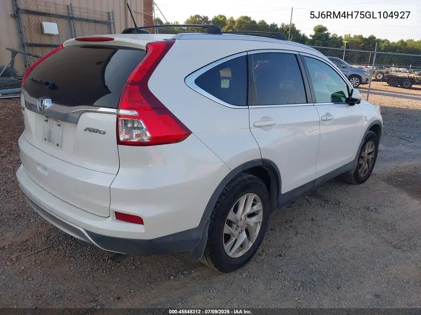 2016 Honda Cr-V Ex-L VIN: 5J6RM4H75GL104927 Lot: 45548312