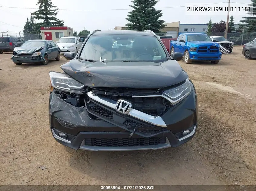 2017 Honda Cr-V Touring VIN: 2HKRW2H99HH111181 Lot: 30093994