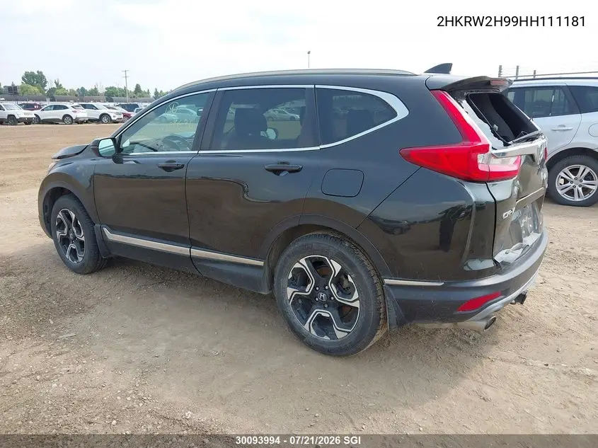 2017 Honda Cr-V Touring VIN: 2HKRW2H99HH111181 Lot: 30093994