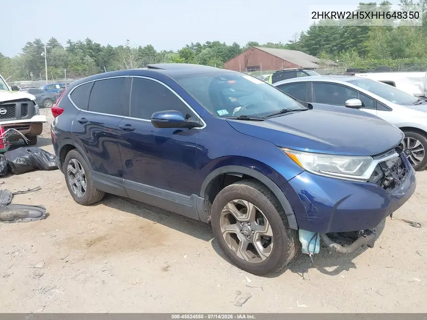 2017 Honda Cr-V Ex VIN: 2HKRW2H5XHH648350 Lot: 45524550