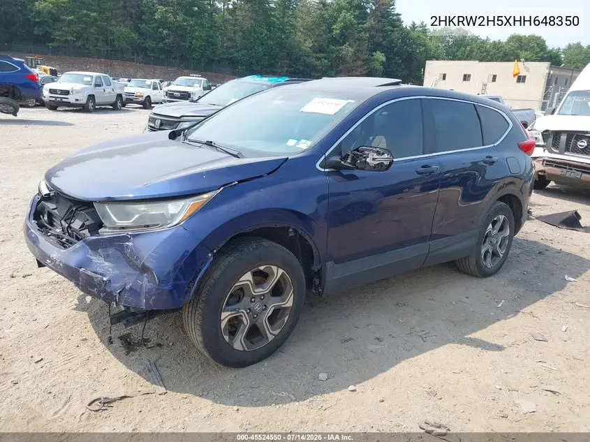 2017 Honda Cr-V Ex VIN: 2HKRW2H5XHH648350 Lot: 45524550