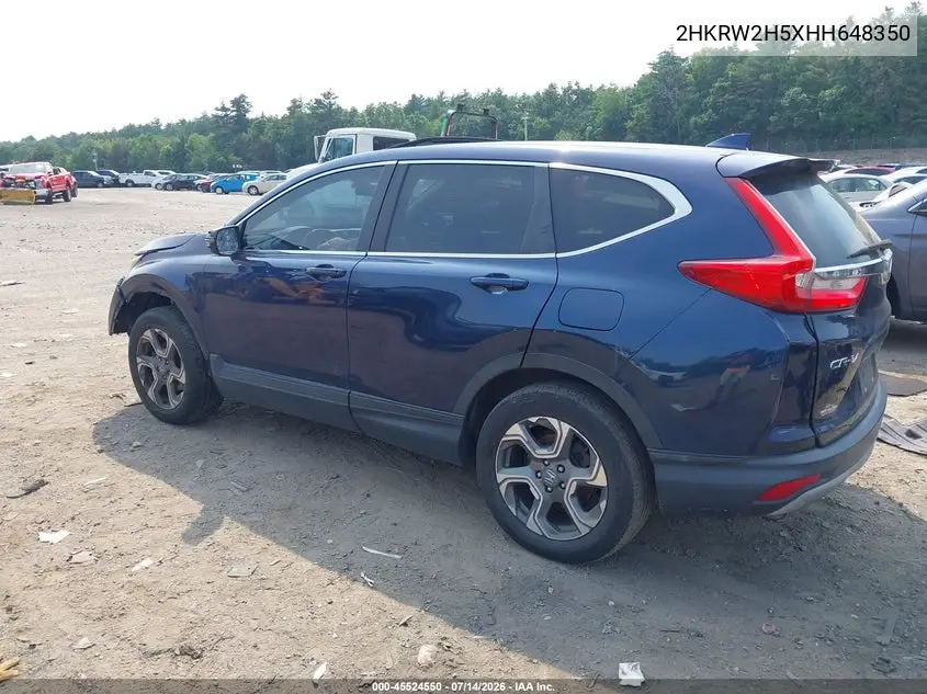 2017 Honda Cr-V Ex VIN: 2HKRW2H5XHH648350 Lot: 45524550
