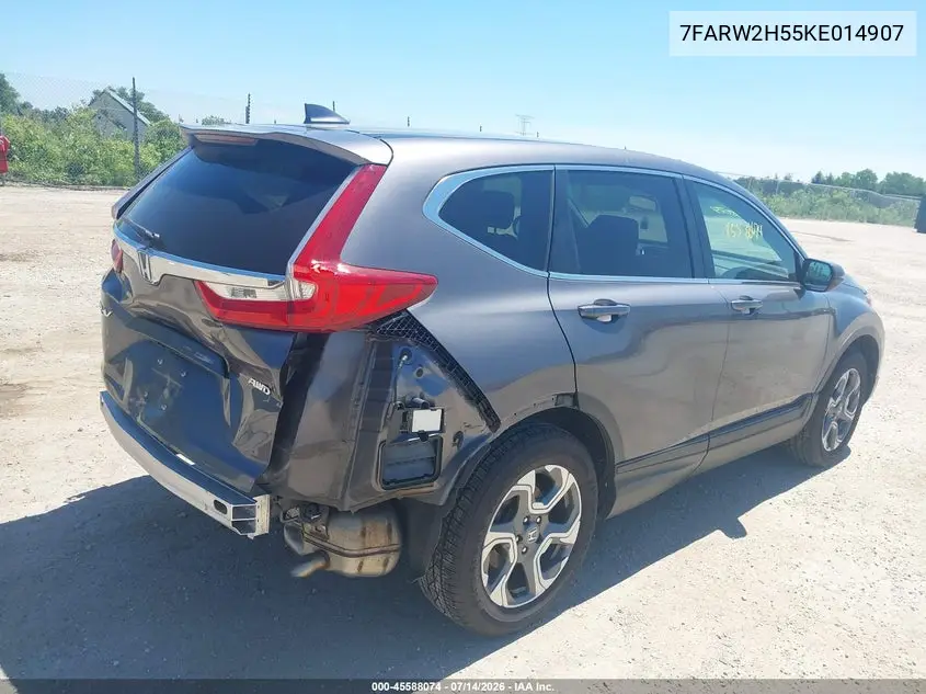 2019 Honda Cr-V Ex VIN: 7FARW2H55KE014907 Lot: 45588074