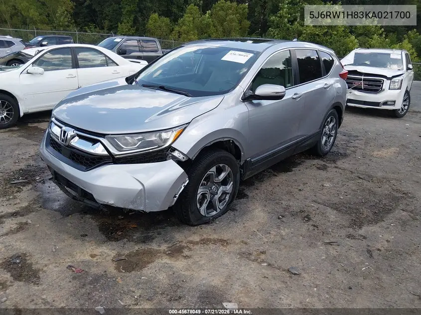 2019 Honda Cr-V Ex-L VIN: 5J6RW1H83KA021700 Lot: 45678049