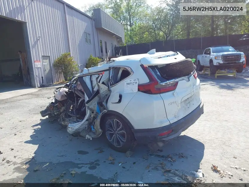 5J6RW2H5XLA020024 2020 Honda Cr-V Awd Ex