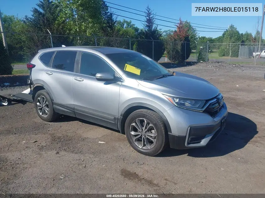 2020 Honda Cr-V Awd Ex-L VIN: 7FARW2H80LE015118 Lot: 45202580