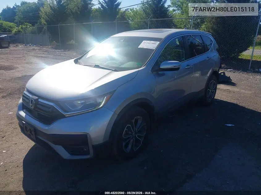 2020 Honda Cr-V Awd Ex-L VIN: 7FARW2H80LE015118 Lot: 45202580