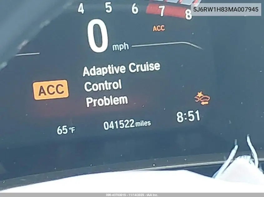 5J6RW1H83MA007945 2021 Honda Cr-V 2Wd Ex-L