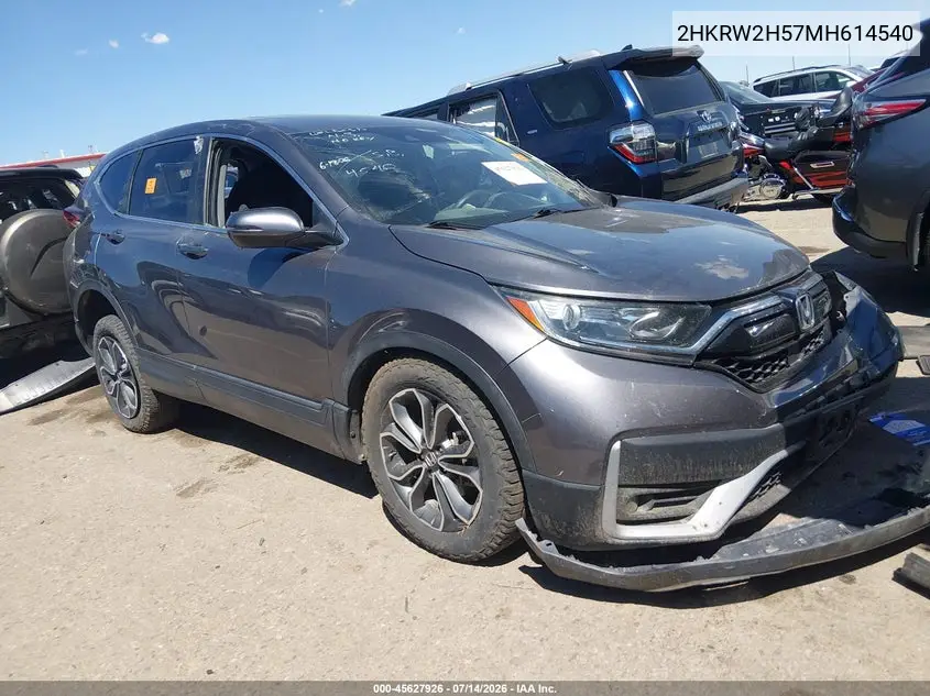 2021 Honda Cr-V Awd Ex VIN: 2HKRW2H57MH614540 Lot: 45627926