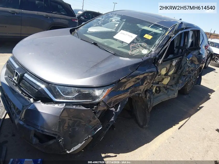 2021 Honda Cr-V Awd Ex VIN: 2HKRW2H57MH614540 Lot: 45627926