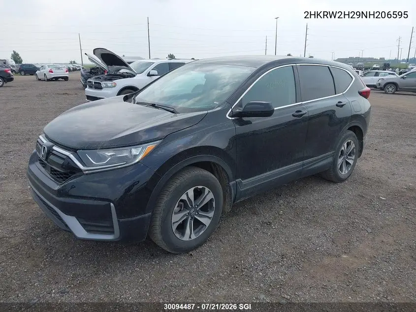 2022 Honda Cr-V Lx VIN: 2HKRW2H29NH206595 Lot: 30094487