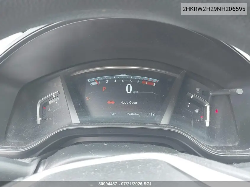 2022 Honda Cr-V Lx VIN: 2HKRW2H29NH206595 Lot: 30094487