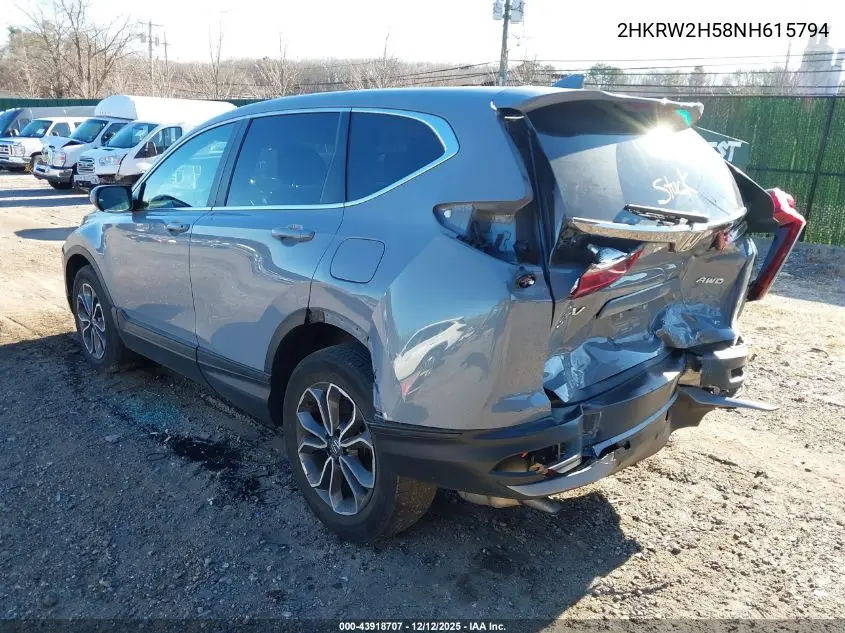 2HKRW2H58NH615794 2022 Honda Cr-V Awd Ex