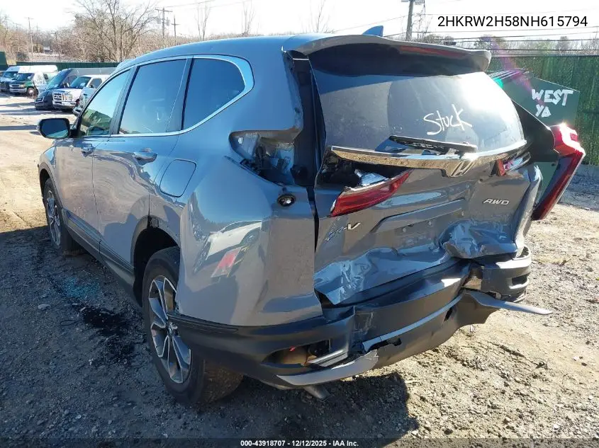 2HKRW2H58NH615794 2022 Honda Cr-V Awd Ex