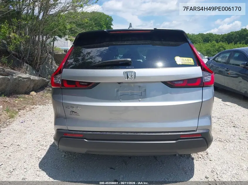 2023 Honda Cr-V Ex Awd VIN: 7FARS4H49PE006170 Lot: 45356691