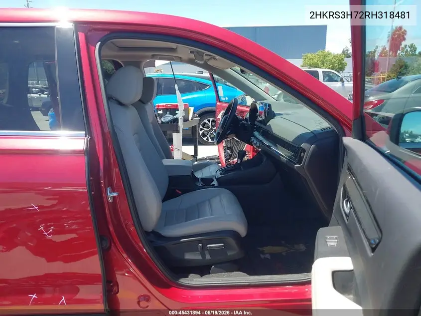 2024 Honda Cr-V Ex-L 2Wd VIN: 2HKRS3H72RH318481 Lot: 45431894