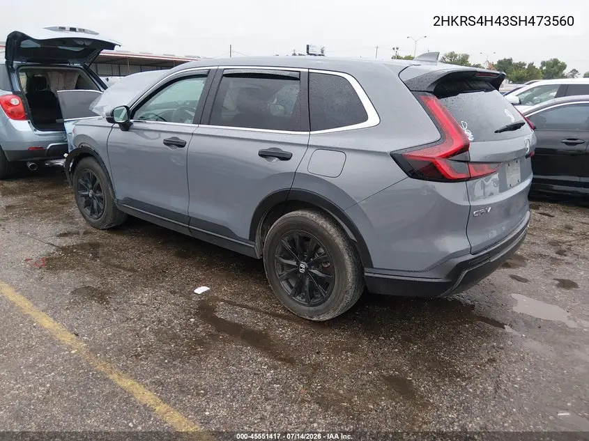 2025 Honda Cr-V Ex Awd VIN: 2HKRS4H43SH473560 Lot: 45551417