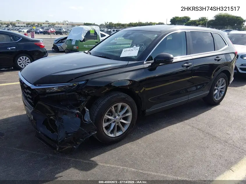 2025 Honda Cr-V Ex-L 2Wd VIN: 2HKRS3H74SH321517 Lot: 45592672