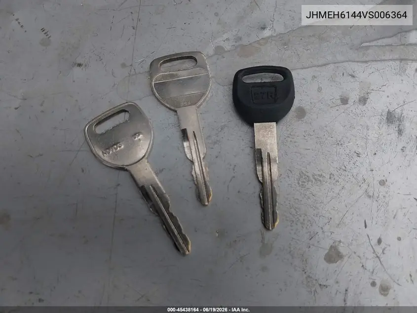 1997 Honda Del Sol S VIN: JHMEH6144VS006364 Lot: 45438164