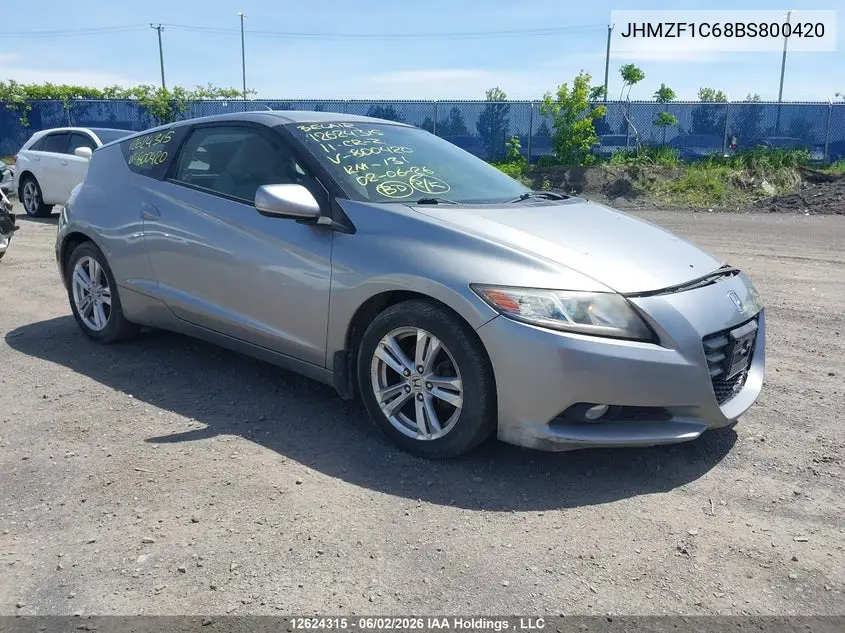 2011 Honda Cr-Z VIN: JHMZF1C68BS800420 Lot: 12624315