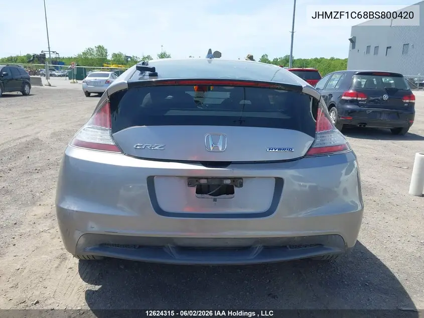 2011 Honda Cr-Z VIN: JHMZF1C68BS800420 Lot: 12624315