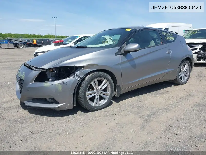 2011 Honda Cr-Z VIN: JHMZF1C68BS800420 Lot: 12624315