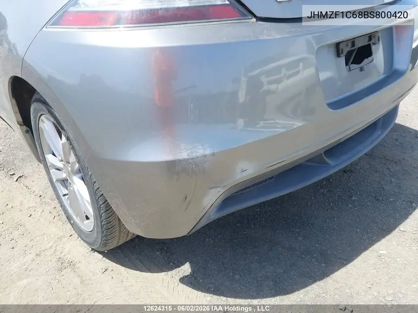 2011 Honda Cr-Z VIN: JHMZF1C68BS800420 Lot: 12624315