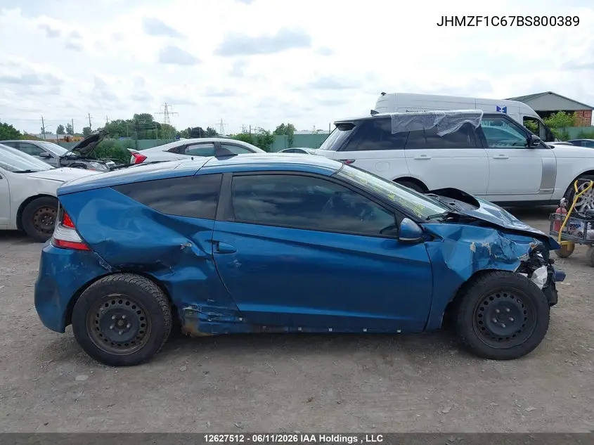 2011 Honda Cr-Z VIN: JHMZF1C67BS800389 Lot: 12627512