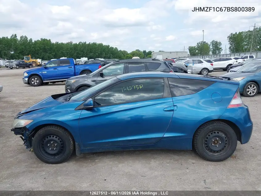 2011 Honda Cr-Z VIN: JHMZF1C67BS800389 Lot: 12627512