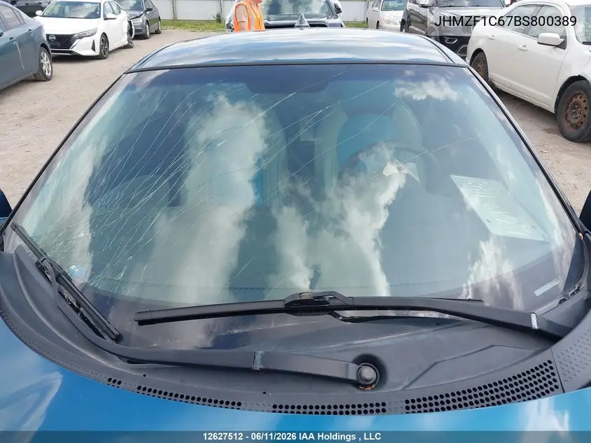 2011 Honda Cr-Z VIN: JHMZF1C67BS800389 Lot: 12627512