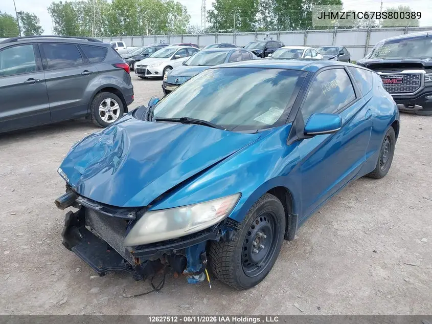 2011 Honda Cr-Z VIN: JHMZF1C67BS800389 Lot: 12627512