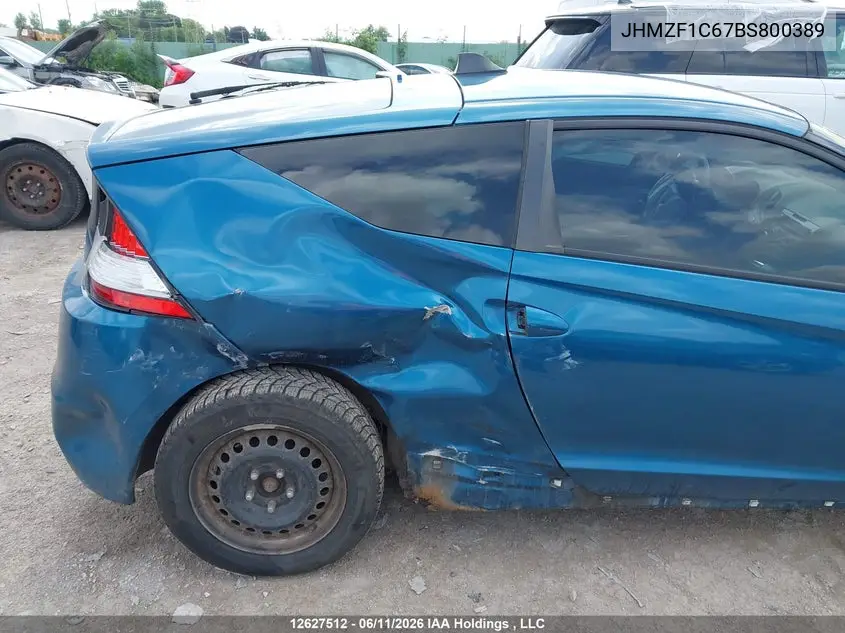 2011 Honda Cr-Z VIN: JHMZF1C67BS800389 Lot: 12627512