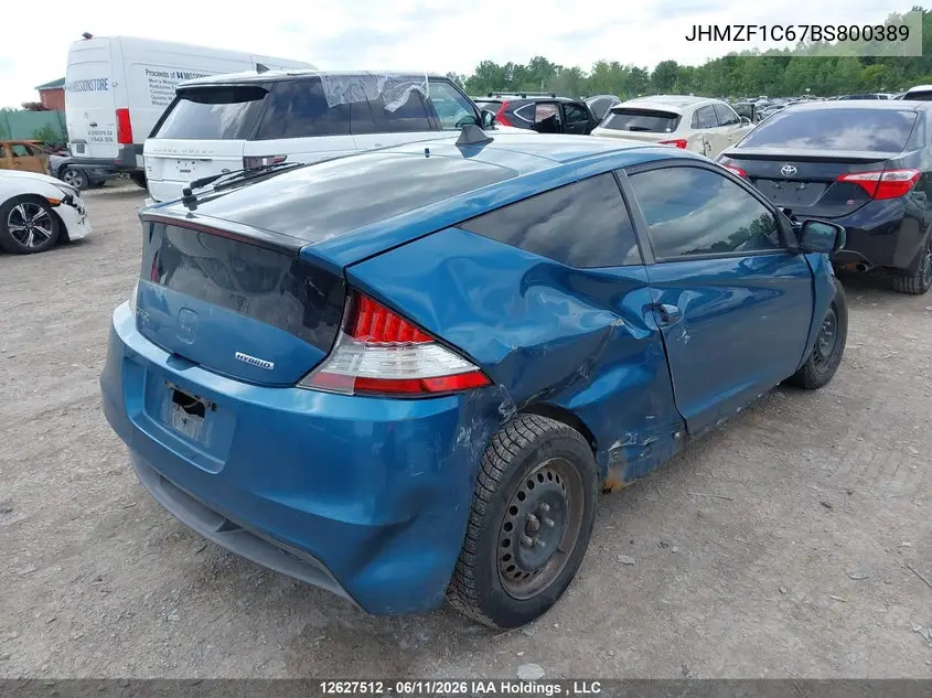2011 Honda Cr-Z VIN: JHMZF1C67BS800389 Lot: 12627512