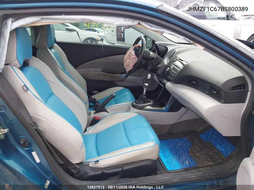 2011 Honda Cr-Z VIN: JHMZF1C67BS800389 Lot: 12627512