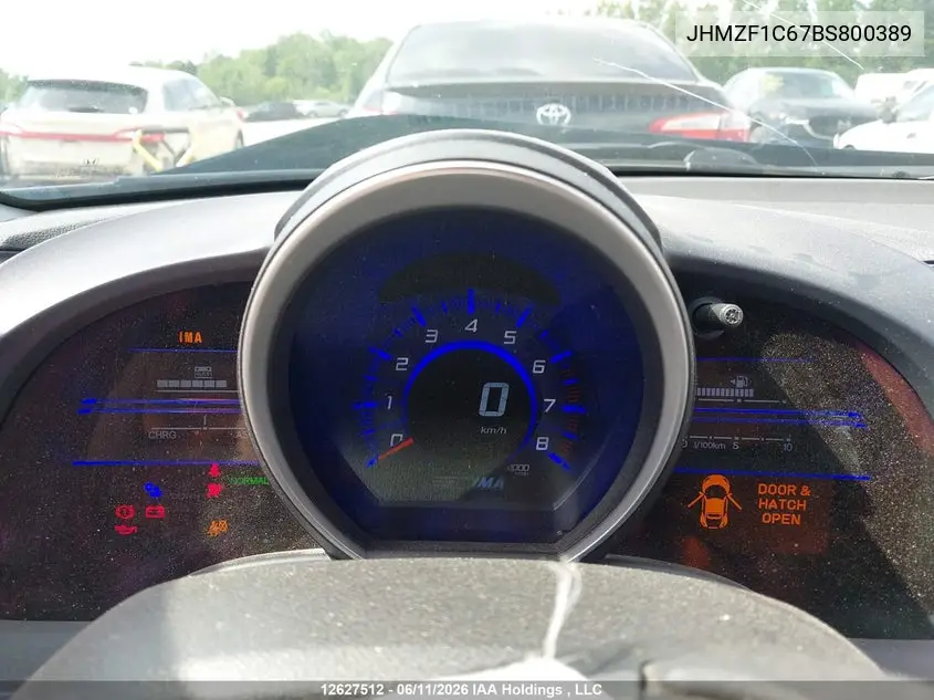 2011 Honda Cr-Z VIN: JHMZF1C67BS800389 Lot: 12627512