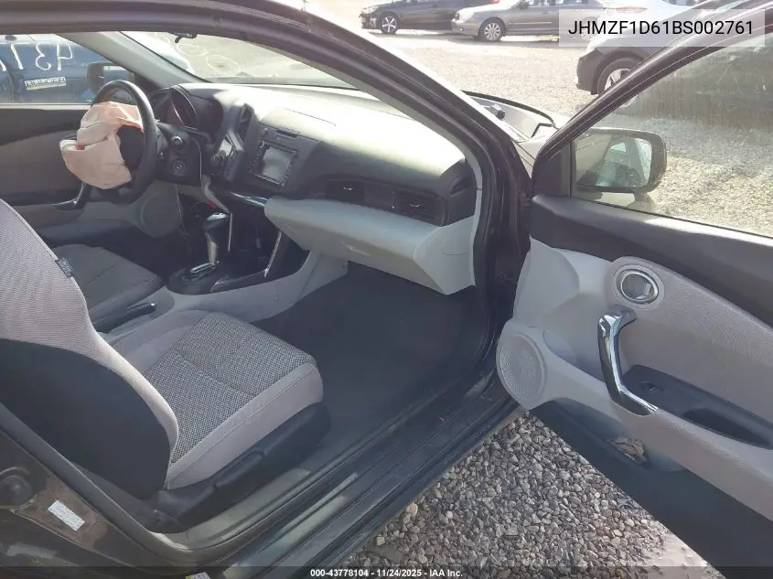 2011 Honda Cr-Z Ex VIN: JHMZF1D61BS002761 Lot: 43778104