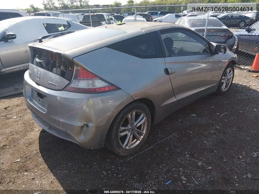 2011 Honda Cr-Z Ex VIN: JHMZF1C62BS004634 Lot: 44890378