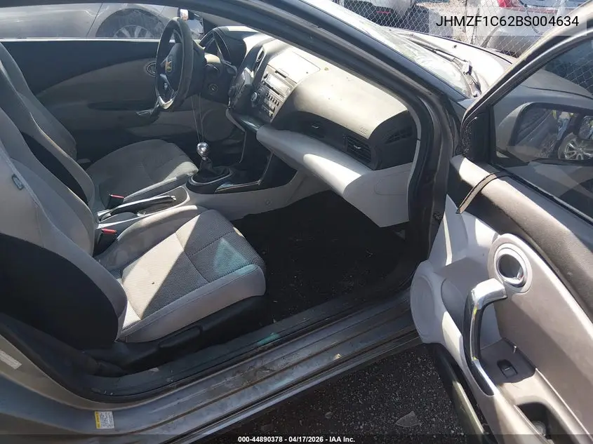 2011 Honda Cr-Z Ex VIN: JHMZF1C62BS004634 Lot: 44890378