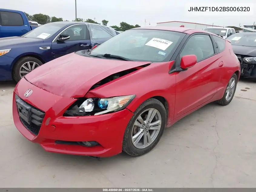 2011 Honda Cr-Z Ex VIN: JHMZF1D62BS006320 Lot: 45056186