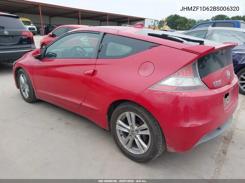 2011 Honda Cr-Z Ex VIN: JHMZF1D62BS006320 Lot: 45056186