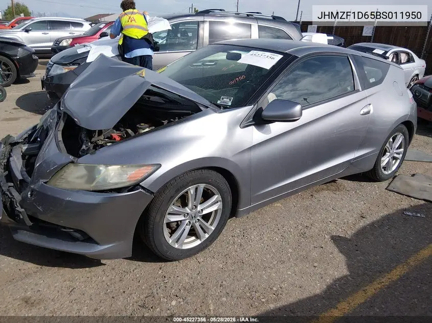 2011 Honda Cr-Z Ex VIN: JHMZF1D65BS011950 Lot: 45227356
