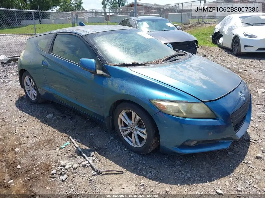 2011 Honda Cr-Z Ex VIN: JHMZF1C62BS007386 Lot: 45299977