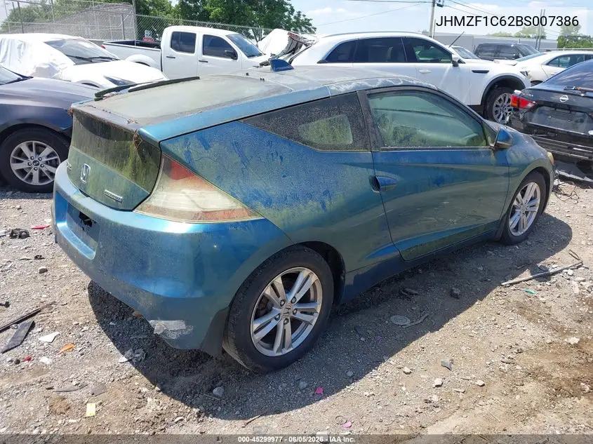 2011 Honda Cr-Z Ex VIN: JHMZF1C62BS007386 Lot: 45299977