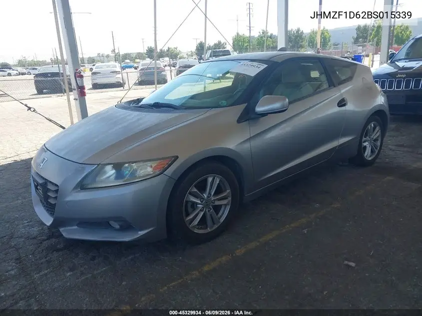 2011 Honda Cr-Z Ex VIN: JHMZF1D62BS015339 Lot: 45329934