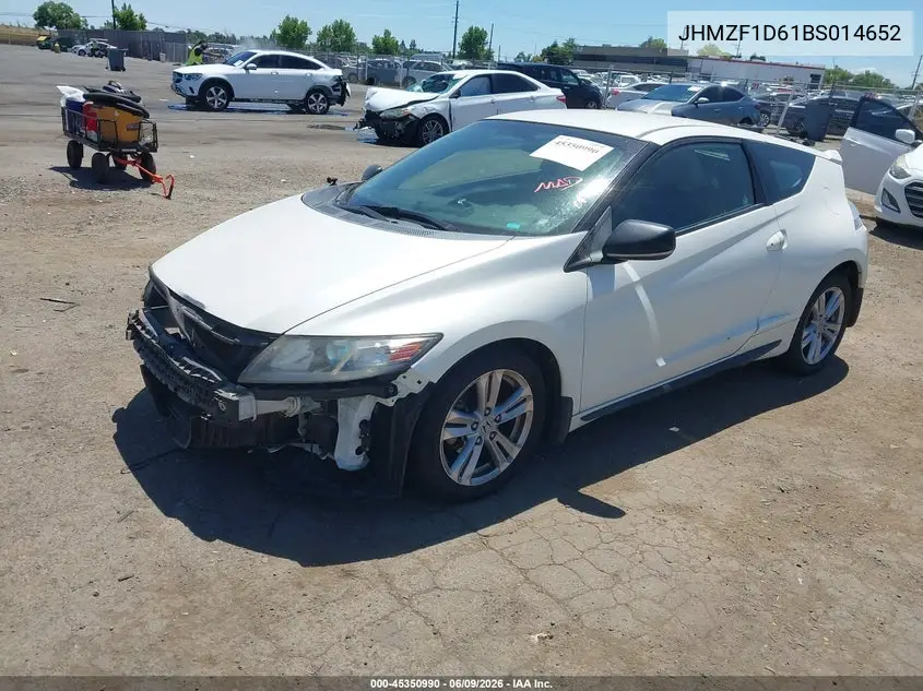 2011 Honda Cr-Z Ex VIN: JHMZF1D61BS014652 Lot: 45350990