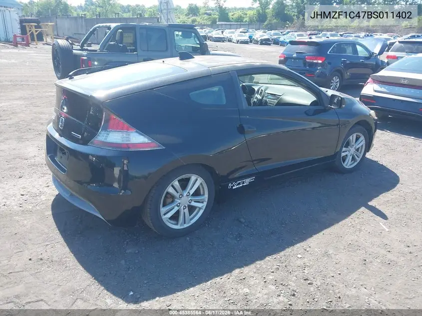 2011 Honda Cr-Z VIN: JHMZF1C47BS011402 Lot: 45385564