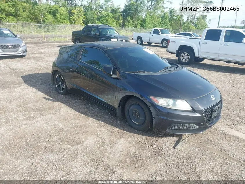 2011 Honda Cr-Z Ex VIN: JHMZF1C66BS002465 Lot: 45389948