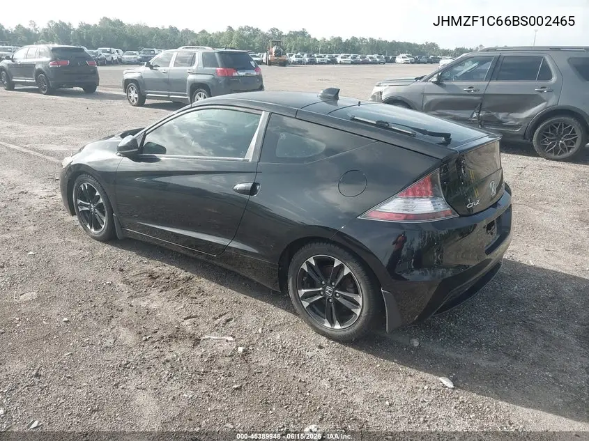 2011 Honda Cr-Z Ex VIN: JHMZF1C66BS002465 Lot: 45389948